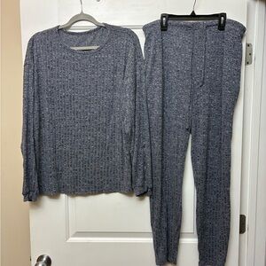 Casual blueish gray Knit Lounge Set